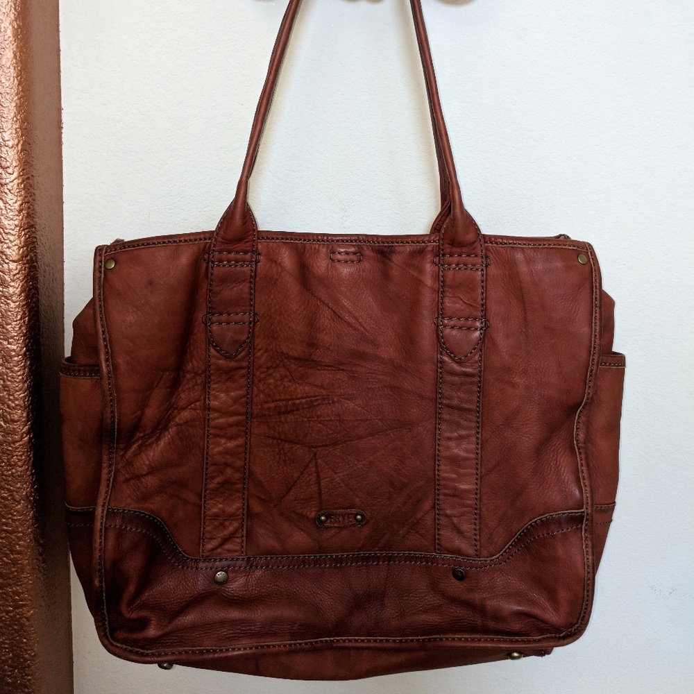 Frye Leather Campus Shopper Red / Brown Leather